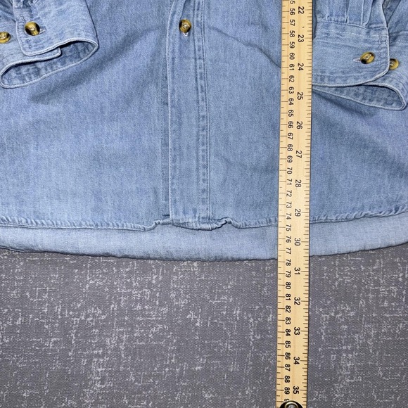 Dallas Cowboys Shirt Mens Large Blue NFL Football True Fan Sportswear Denim - Picture 5 of 8